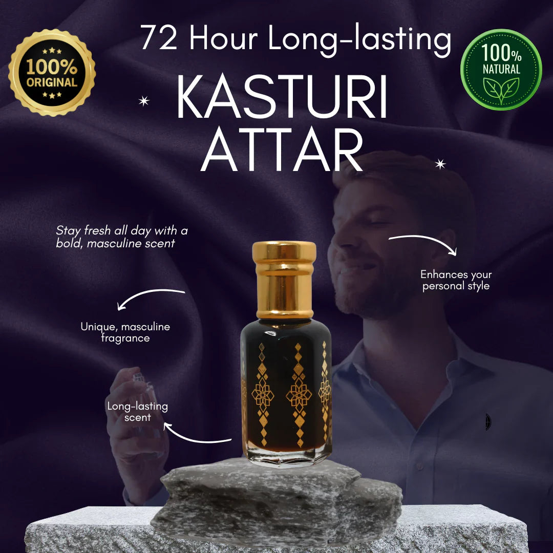 The Original Kasturi Attar | Long-Lasting & Exotic Musk | Pack of 2 | 15ML + 15ML
