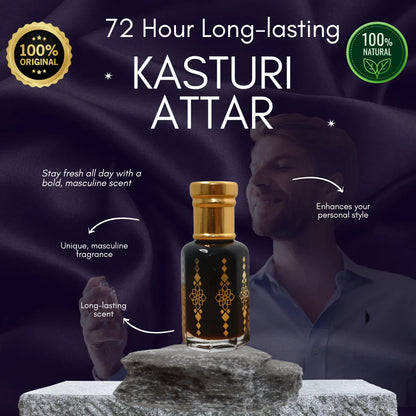 The Original Kasturi Attar | Long-Lasting & Exotic Musk | Pack of 2 | 15ML + 15ML