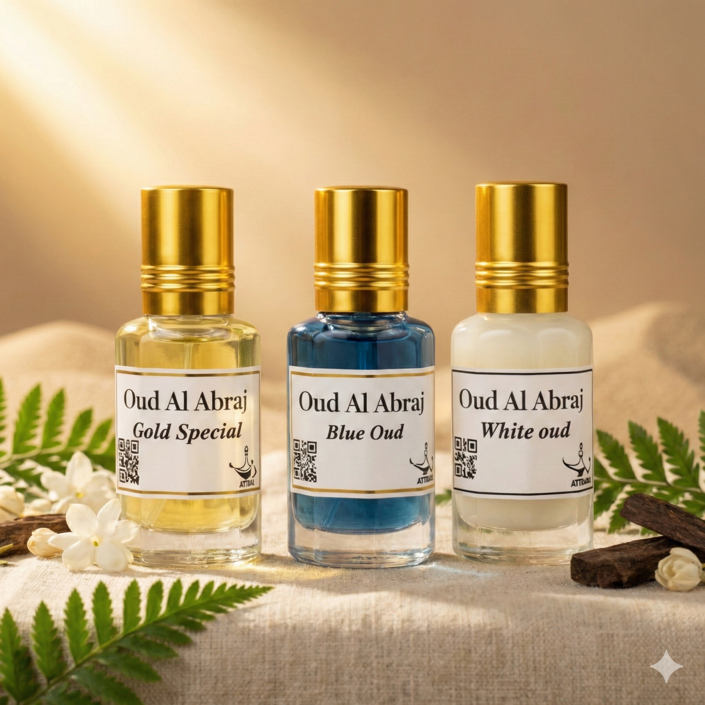 Luxury Attar Combo | Gold Special | Blue Oud | White Oud  [Pack of 3 X 15 ML] | 45 ML