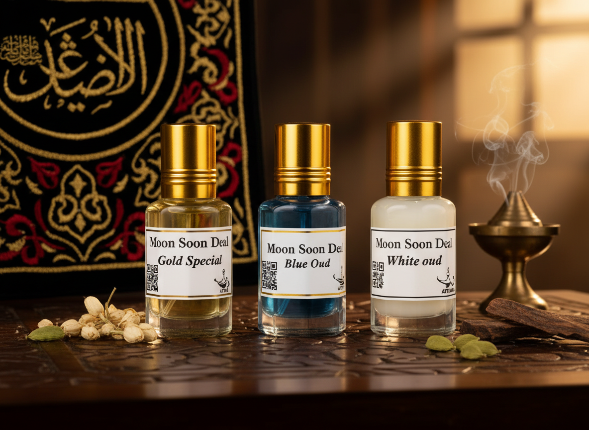 Luxury Attar Combo | Gold Special | Blue Oud | White Oud  [Pack of 3 X 15 ML] | 45 ML